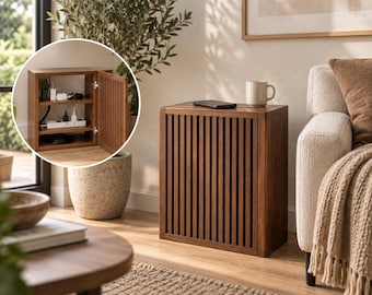 Handmade Wooden Cable Management Cabinet | Power Strip Organizer
