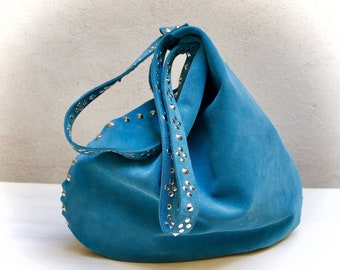 studded leather bag, large soft hobo bag, italian bags