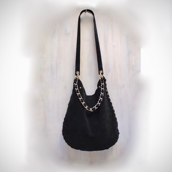 Suede Hobo Shoulder Bag
