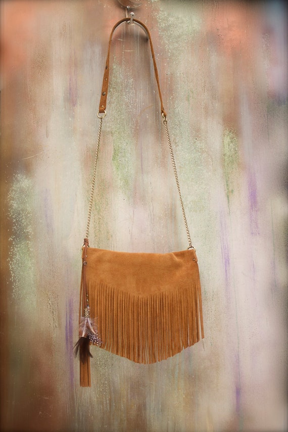 suede fringe crossbody bag