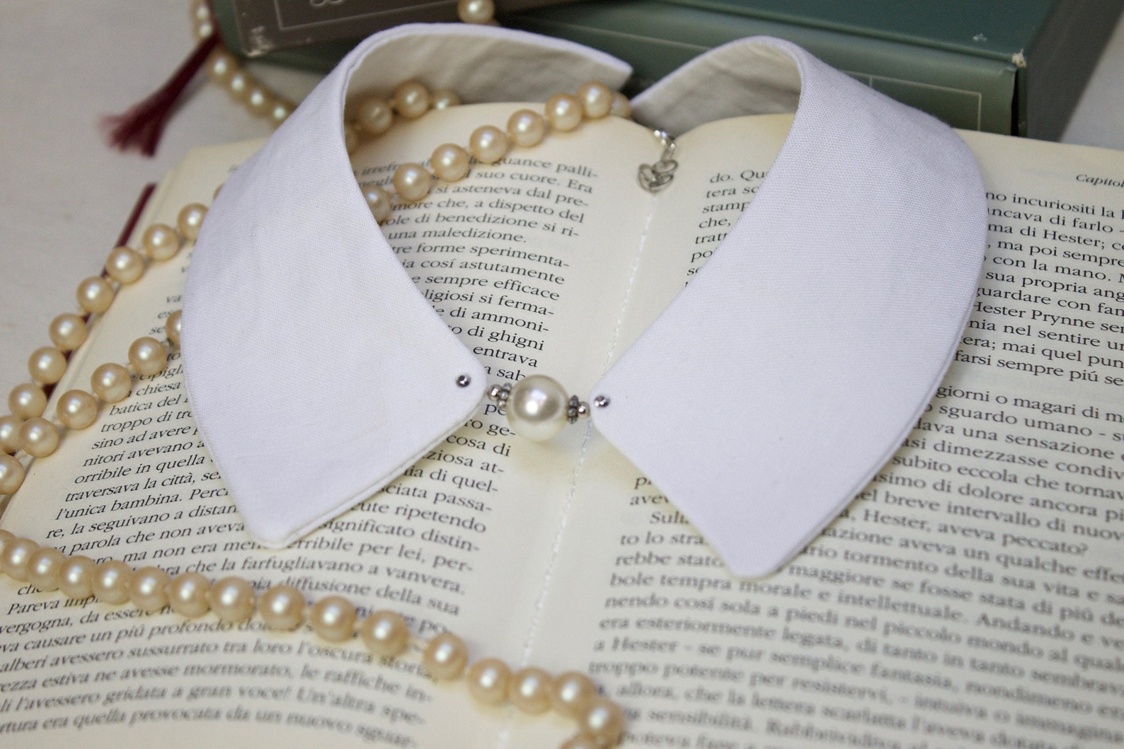 White Collar With Pearl White Peter Pan Collar Jewel - Etsy