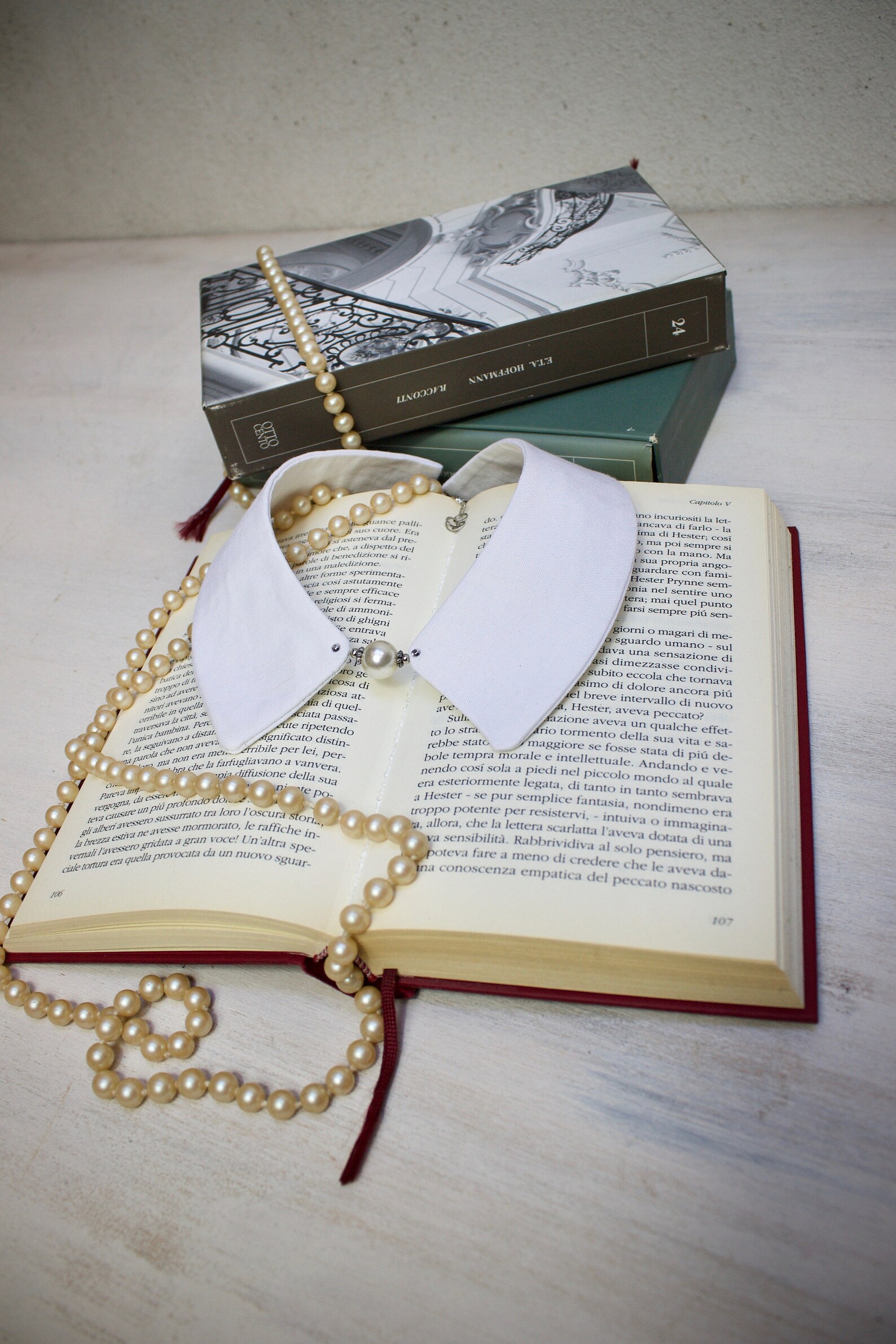 White Collar With Pearl White Peter Pan Collar Jewel - Etsy