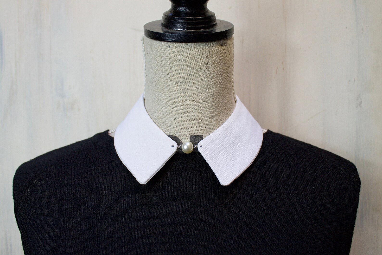 White Collar With Pearl White Peter Pan Collar Jewel - Etsy