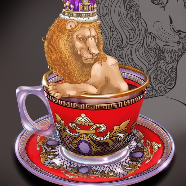 Teacup Lion Etsy