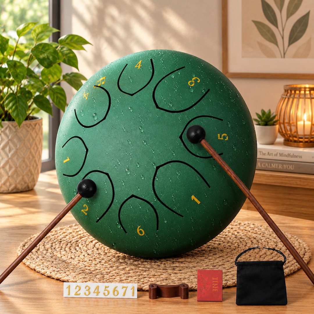 6 Inch Steel Tongue Drum, 8 Note Mini Handpan for Meditation, Yoga ...