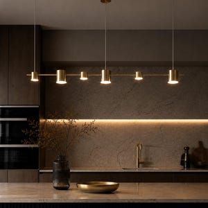 Lampadario lineare a LED moderno – 6 faretti per isola cucina
