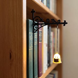 Mini Hanging Lantern Light for Bookshelf, Book Nook Decor, Gothic Library Lamp, Reading Shelf Lighting, Vintage Home Accent, Book Lover Gift