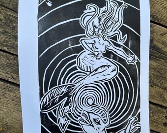Estampado de sirena iluminada