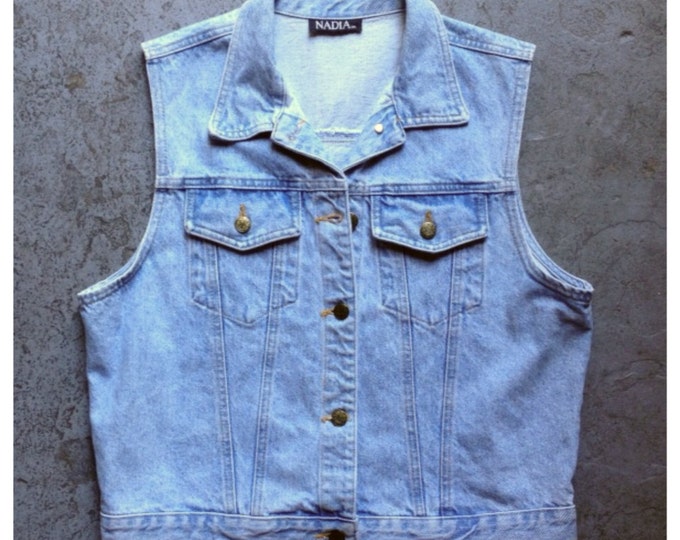 Vintage 1980s Classic Denim Vest in Light Wash. Retro Clothing. - Etsy