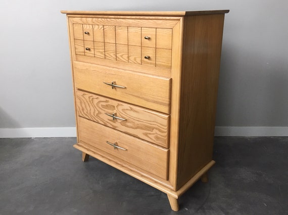 Vintage Mid Century Modern Highboy Dresser By La Period Furniture Retro Hollywood Regency Atomic Blonde Bedroom Furniture
