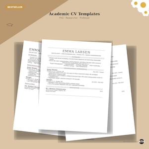 Academic CV Template Bundle | PhD Resume, Curriculum Vitae (Instant Download)