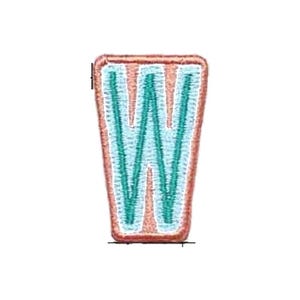 tiny letter W iron on patch