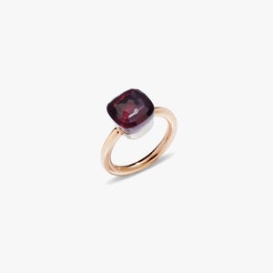 Garnet Ring 925 Sterling Silver With Gold Plated Ring