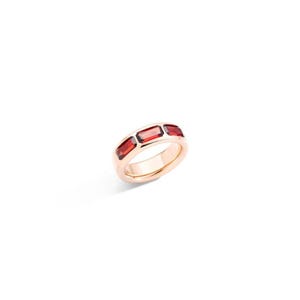Garnet Band Ring 925 Sterling Silver With Gold Plated Jewelry Gift