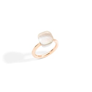 White Topaz Ring 925 Sterling Silver With Gold Plated Ring