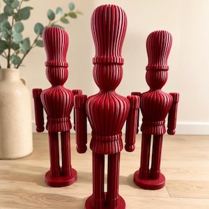 3D Printed Christmas Nutcracker Decoration | Modern Red Nutcracker Figurine | Christmas Home Decor | Festive Table Centrepiece | Handmade Gi