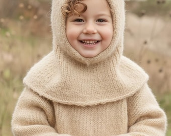 Kids Balaclava Knitting Pattern | Warm Winter Hood | Knitted Hood Hat | 2–14 Years