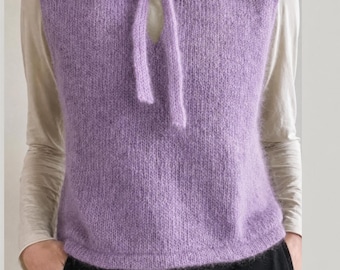 Modèle de tricot pour gilet Obsidian | Gilet en mohair doux (Téléchargement PDF)