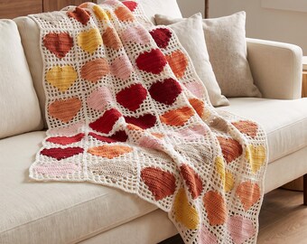 Crush on You Granny Square Crochet Pattern PDF, Colorful Patchwork Blanket, Crochet Motif Pattern, Modern Floral Color Blanket, Digital Down