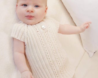 Modèle de débardeur tricoté pour bébé | Modèle PDF à côtes tricotées du haut vers le bas | De la naissance à 4 ans | Modèle BabyMerino | Téléchargement instantané