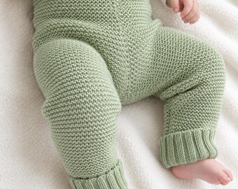 Modèle de tricot pour bébé (PDF), pantalon bébé au point mousse, patron de pantalon tricoté, leggings bébé, pantalon enfant, tailles 1 mois à 4 ans