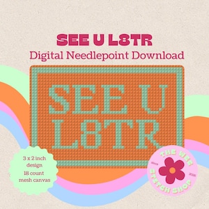 Vedi U L8tr Etichetta per bagagli Inserto / DOWNLOAD DIGITALE PDF Tela per ricamo o punto croce