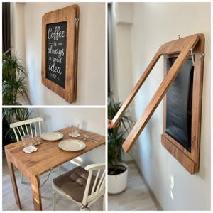 Väggmonterat fällbord med ram, platsbesparande Murphy-skrivbord, specialanpassat köksbord (60 x 90 cm)