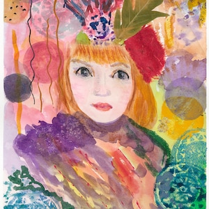 Jeune fille rousse prête pour le carnaval...elle a choisi ses plus beaux atours!