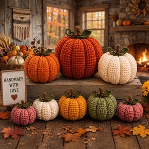 Crochet Pumpkin Pattern – Mini Amigurumi Plush Toy, Fall Harvest Decor (PDF)