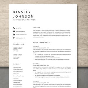 Easy ATS Friendly Resume Template for Google Docs and Microsoft Word Professional CV Template Ats for MS Word Instant Download Easy to Edit