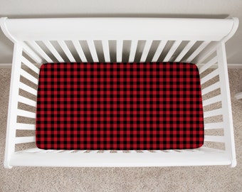red plaid crib sheet