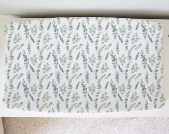 greenery changing pad cover