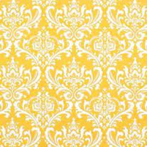 Yellow Damask Fabric Etsy