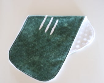 Minky Burp Cloth -Dark Green Abstract