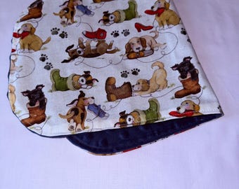 Minky Burp Cloth -Playful Puppies