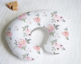 Blush- Floral Nursing Pillow Cover With Personalization Option