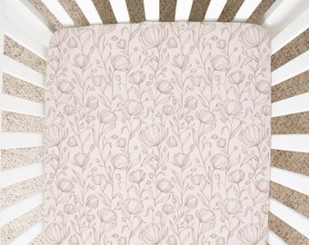 Blush Floral Crib Sheet