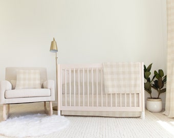 Buffalo Plaid Crib Skirt - Beige/Tan