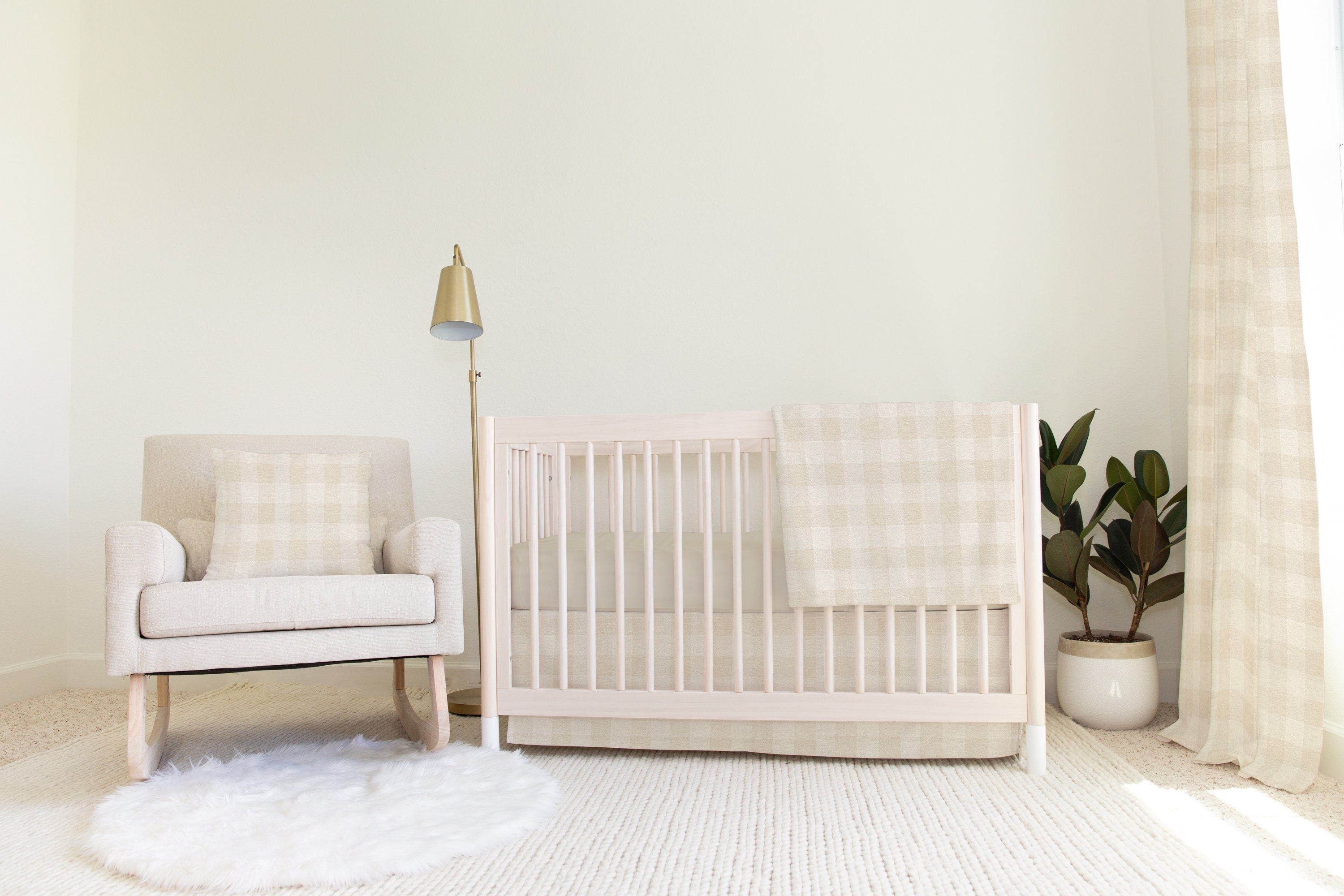 Tan crib skirt sale