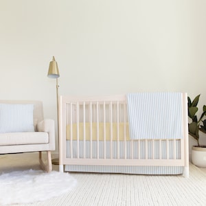 Light Blue Ticking Crib Coordinates