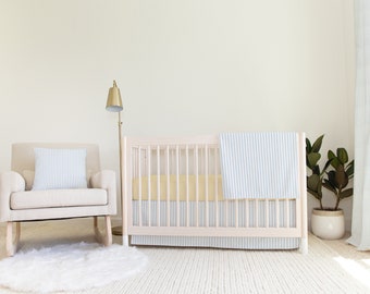 Light Blue Ticking Crib Coordinates