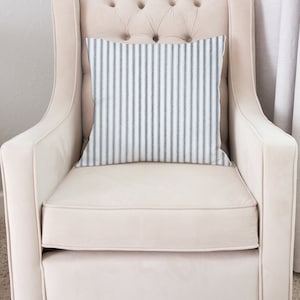 Navy Ticking Pillow Cover