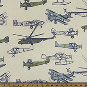 Vintage Planes Crib Sheet 3 Color Patterns image 3
