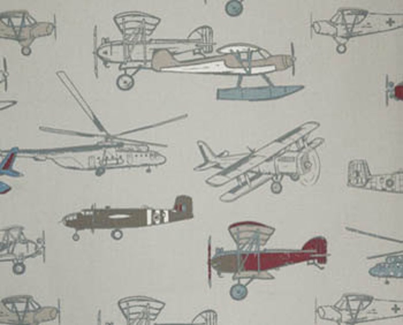 Vintage Planes Crib Sheet 3 Color Patterns image 2