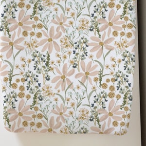 Moody Floral-Changing-Pad-Cover - Peach Blush Sage Mustard