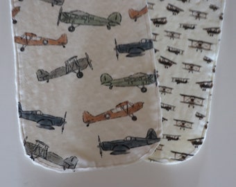 Minky- Burp- Cloth Vintage Planes