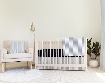 Navy Blue Ticking Crib Coordinates