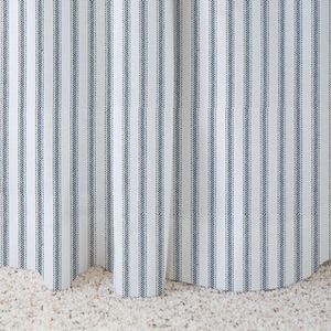 Navy Ticking Curtains