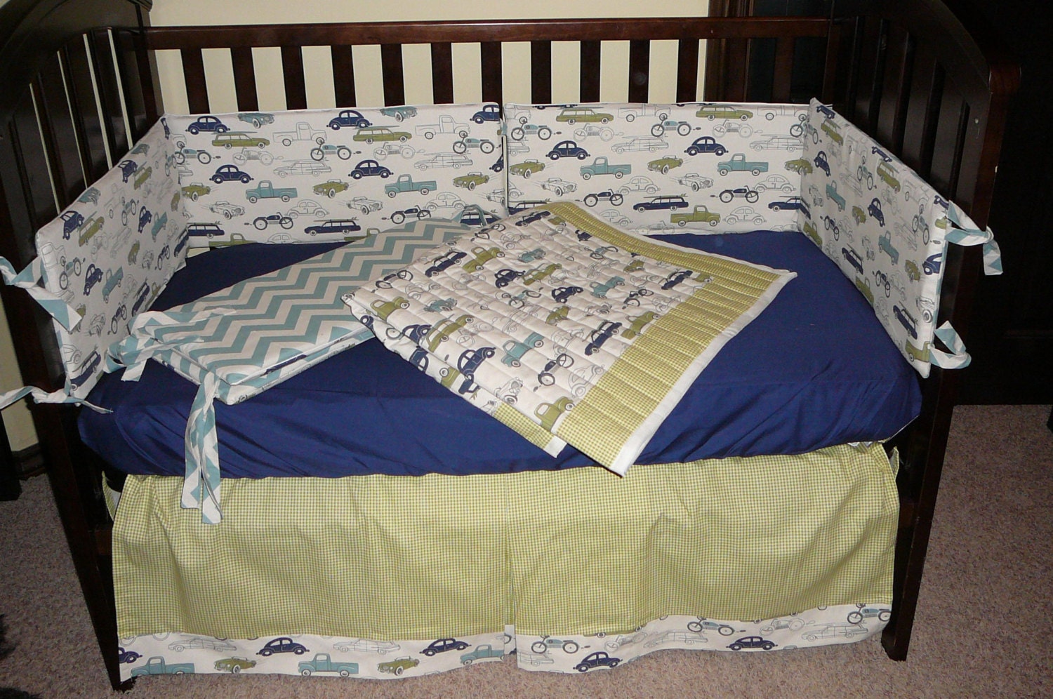 Vintage Cars Crib Set Etsy