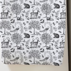 Gray Woodland Toile Changing-Pad-Cover